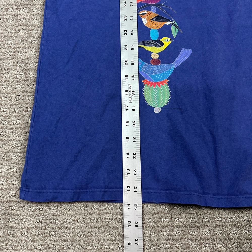 Sabaku Artwear Womens Blue Desert Bird Totem Graphic T-Shirt Medium Made in USA - Picture 6 of 9